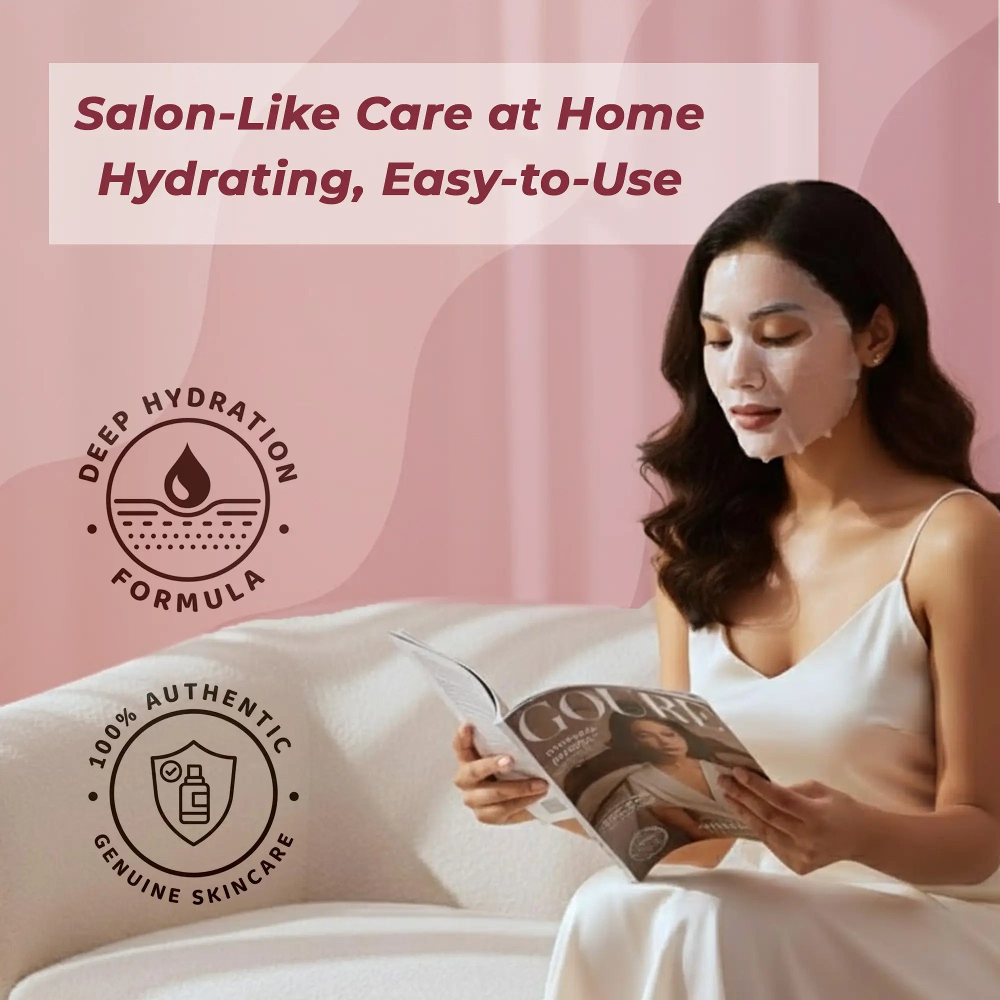 WineGlo Pink Bio Collagen Radiance Face Mask  Youth-Boosting Anti-Aging & Intense Hydration
